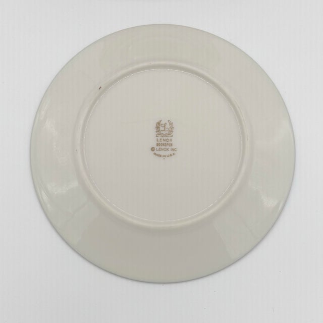 Metal Vintage Lenox Moonspun Ivory & Platinum Dinnerware, Service for 4, Set of 12 For Sale - Image 7 of 11