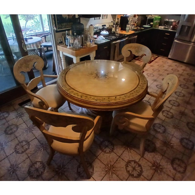 Vintage Pulaski Furniture Hand Painted Dining Set For Sale - Image 13 of 18
