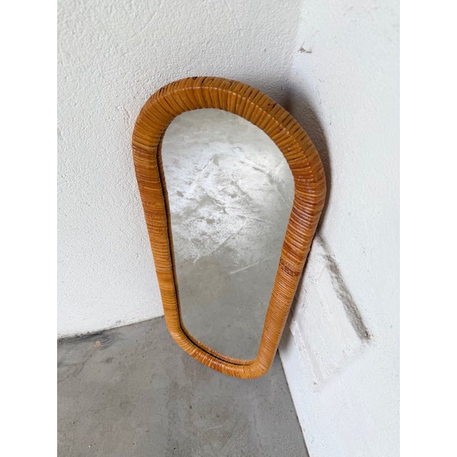 Oval Wicker Mirror, Italy, 1960s For Sale - Image 9 of 15