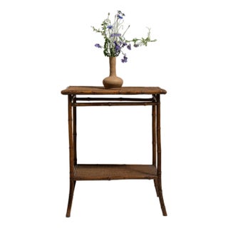 19th Century France Napoleon III Brown Bamboo Side Table For Sale