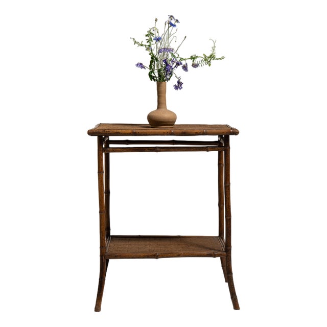 19th Century France Napoleon III Brown Bamboo Side Table For Sale