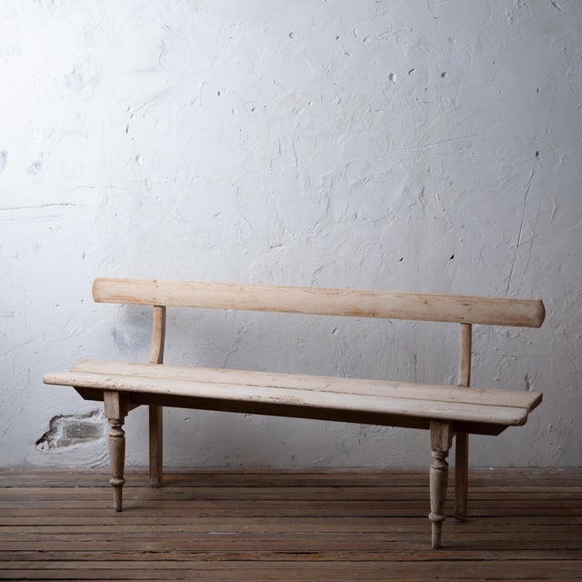 Wood A Bleached Pine Bench, Northern Europe, 19th Century For Sale - Image 7 of 10