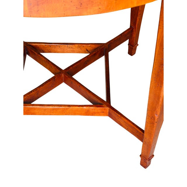 Late 20th Century Baker Furniture Milling Road Federal Regency Cherry Toned Round Side Table | Vintage Occasional Tea Table For Sale - Image 12 of 14