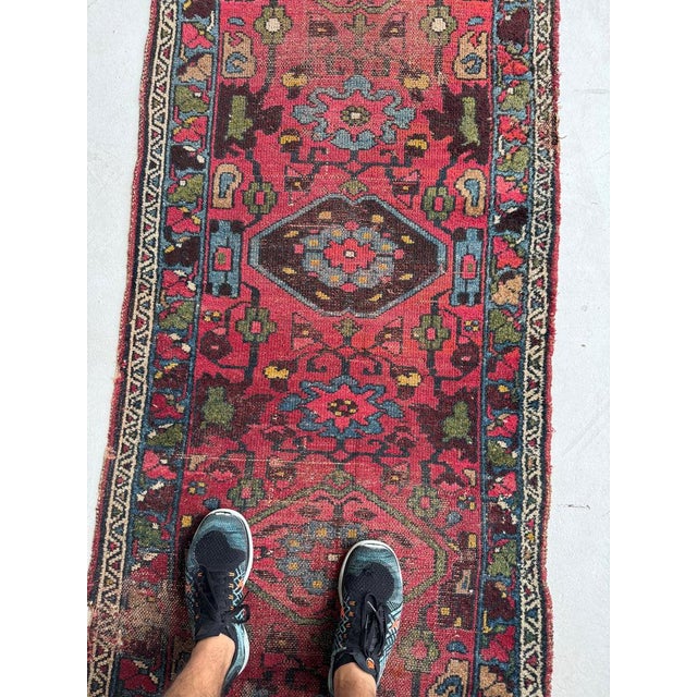 1920s Lilihan with Deep Pinks, Ocean Blues, and Nice Greens Rug 2.10 x 10.6 For Sale In Milwaukee - Image 6 of 11