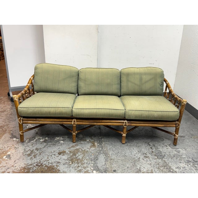Design Plus Gallery presents a Vintage Bamboo Sofa from McGuire Furniture. This three-seat sofa showcases McGuire’s...