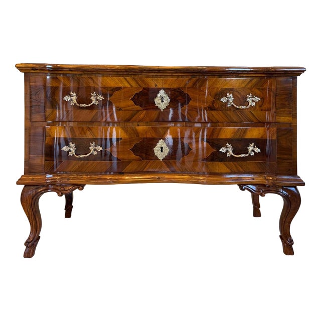 Baroque Chest of Drawers in Walnut Veneer For Sale