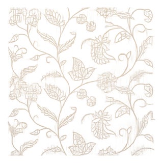 Sample - Schumacher Sconset Embroidered Raffia Wallcovering In Natural For Sale