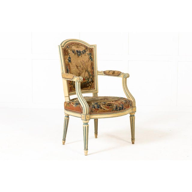 Set of 18th Century French Painted Armchairs For Sale - Image 3 of 9