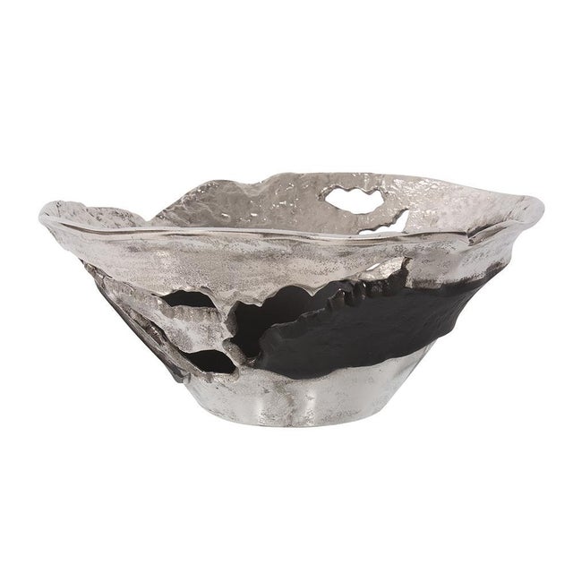 2020s Contemporary Nickel and Black Bowl- Small For Sale - Image 5 of 8
