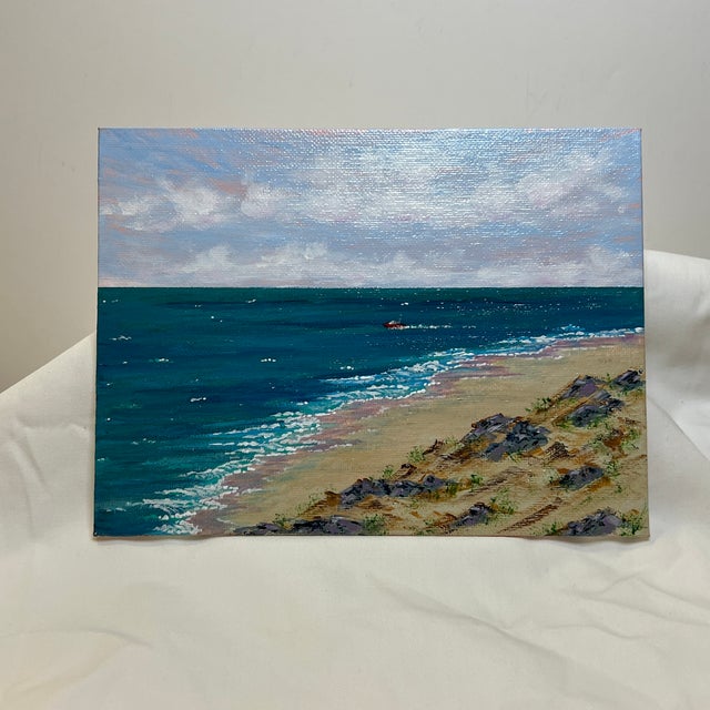 Contemporary "Boat Day" Contemporary Original Seascape Painting by Deb Bossert For Sale - Image 3 of 5