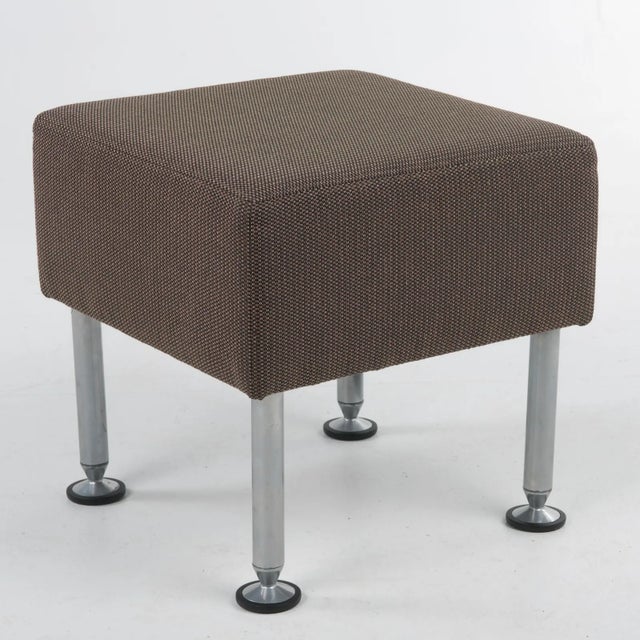 2000 - 2009 Post Modern Brayton Sidewalk Lounge Seating Square Ottomans Low Stools Aluminum Feet Steelcase Coalesse- A Pair For Sale - Image 5 of 9