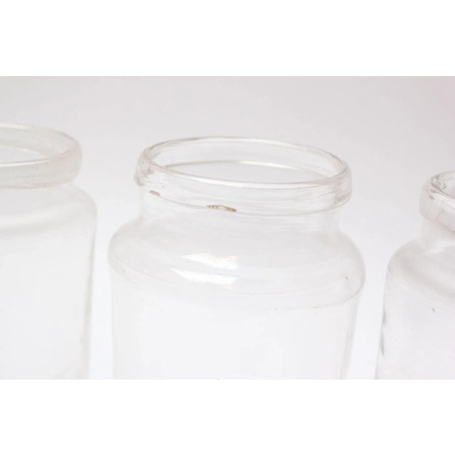 French Antique Blown Cylindrical Clear Glass Jar - Ten Available For Sale - Image 11 of 13