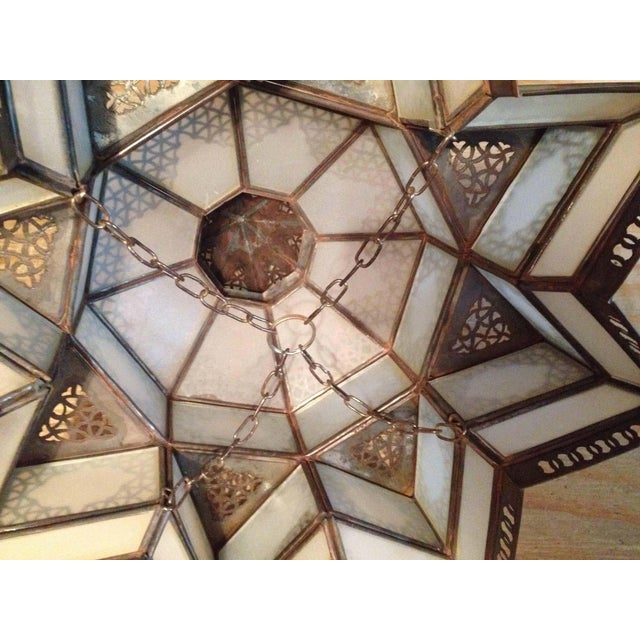 Moroccan Moorish Star Shape Frosted Glass Lantern Light Shade For Sale - Image 17 of 17