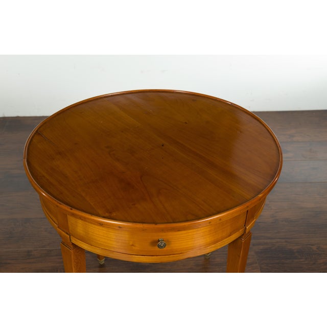 Wood French Napoléon III 1850s Walnut Side Table with Single Drawer and Tapered Legs For Sale - Image 7 of 12