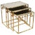 Vintage Italian Brass and Glass Greek Key Nesting Tables Set of 3, 1970's For Sale