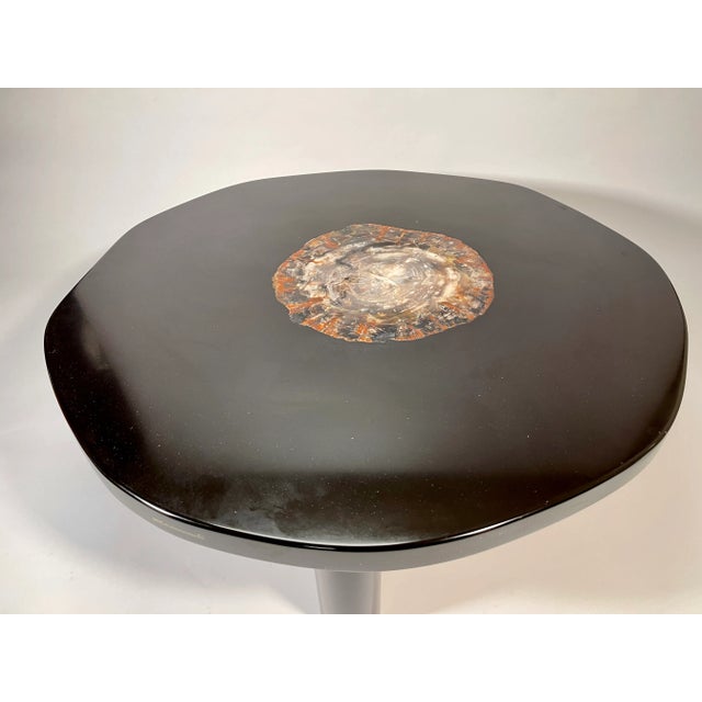 Mid-Century Modern Freeform Coffee Table Resin & Wood by E. Almeersch, 1978 For Sale - Image 3 of 8