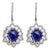 Natural Tanzanite 12.30cts & Diamond 3.91cts Earring in 14k Gold For Sale