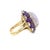 Late 20th Century Amethyst Diamond Gold Ring Jade 18k White Yellow Large Cocktail Style For Sale - Image 5 of 8