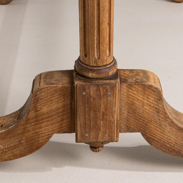Amber 1900-1909 France Weathered Honey Oak Carved Oak Console Table For Sale - Image 8 of 10