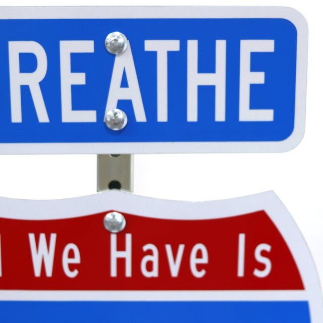 2020s Innerstate Now (Breathe) - Original Mindfulness Pop Art Steel Sign Sculpture by Scott Froschauer For Sale - Image 5 of 9
