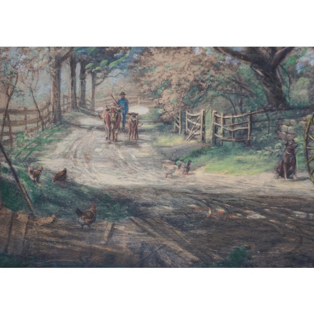American Rare 19th Century Watercolor and Platinotype -- Coming Home by Edward Lamson Henry For Sale - Image 3 of 6
