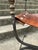 Brown Vintage Italian Wrought Iron, Brass & Leather Curule Chair For Sale - Image 8 of 11