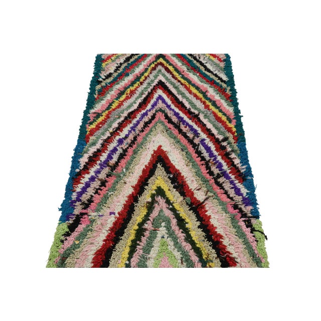 1950s Vintage Moroccan Rug With Polychromatic Chevron Patterns, From Rug & Kilim For Sale - Image 5 of 7
