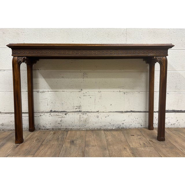 Vintage English Chippendale Style Console Table Sofa Table Hall Table For Sale - Image 9 of 9