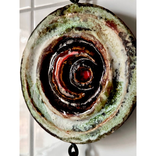 Metal Brutalist Sculptural Glazed Ceramic Art Wall Relief from Ruscha, West Germany, 1960s For Sale - Image 7 of 18