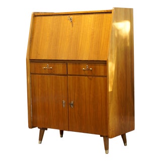 Mid-Century Light Secretary in Walnut, 1960s For Sale