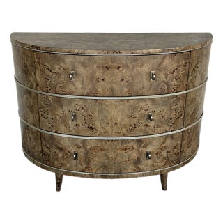 Jonathan Charles Co Fulgurite Burl Demi Lune Chest For Sale