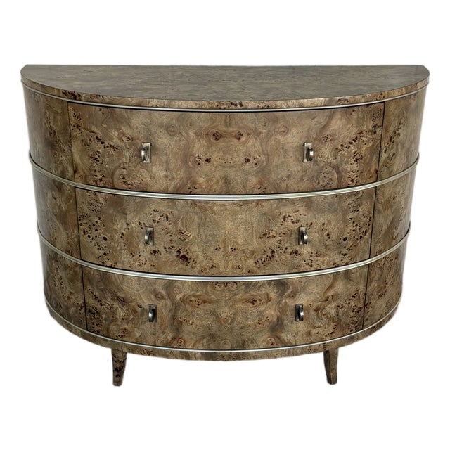 Jonathan Charles Co Fulgurite Burl Demi Lune Chest For Sale