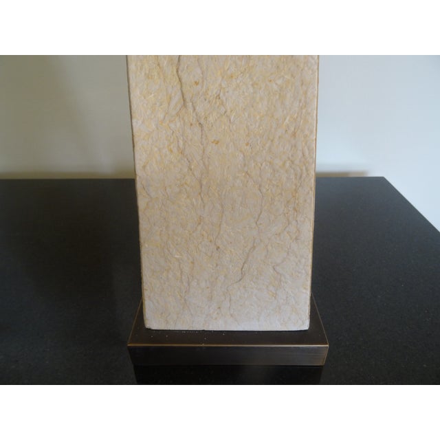 Modern Late 20th Century Vintage Stone Veneered Obelisk Lamp For Sale - Image 3 of 4