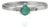 Petite Natural Emerald & Diamond Promise Ring in 925 Sterling Silver, Size 8 For Sale
