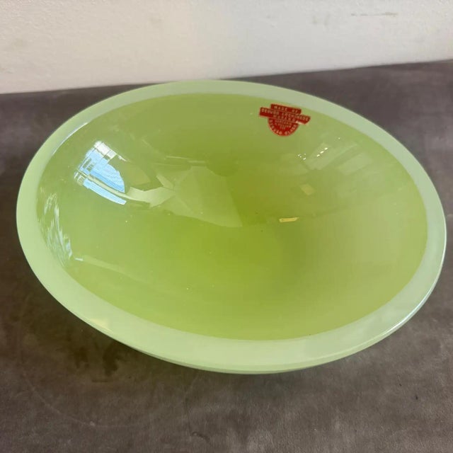 1960s MId-Century Modern Green Murano Glass Oval Bowl by Archimede Seguso For Sale - Image 11 of 14