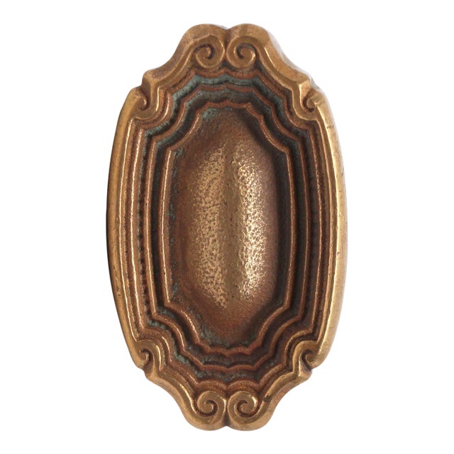 Antique 1930s Cast Brass Oval Norwalk Door Knob For Sale