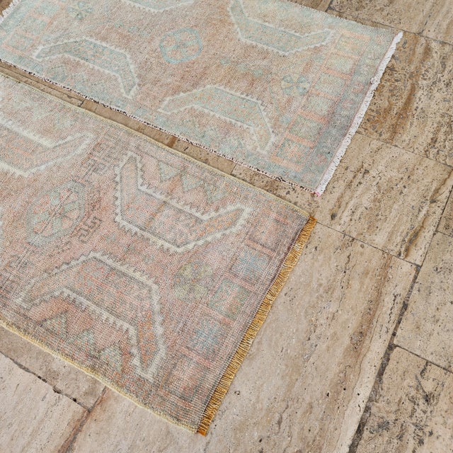 Textile 1970s Low Pile Natural Yastik Rug - a Pair For Sale - Image 7 of 9