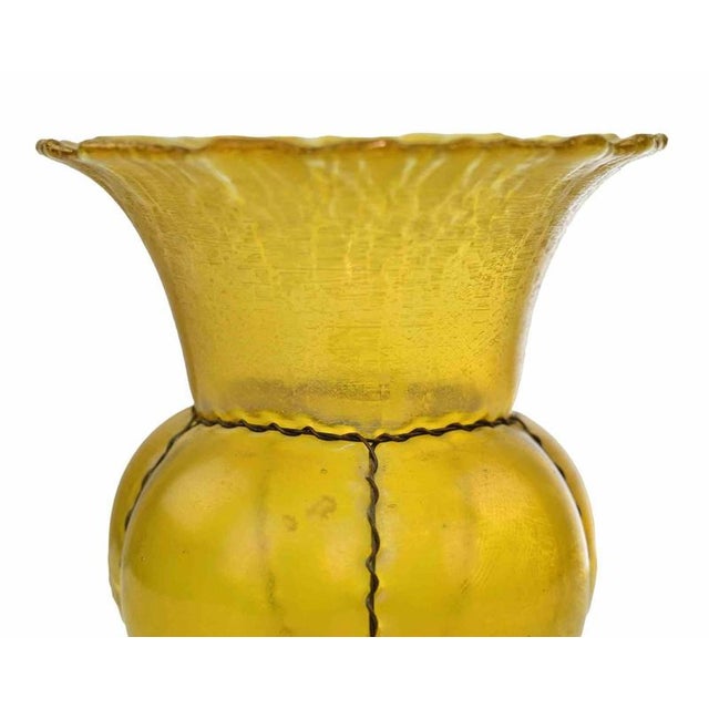 Iridescent Gold Caged Vase by Alde, France, 20th Century For Sale - Image 4 of 7