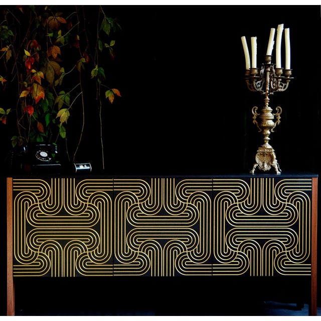 Loop Sideboard in Black and Gold by Coucou Manou For Sale - Image 4 of 7
