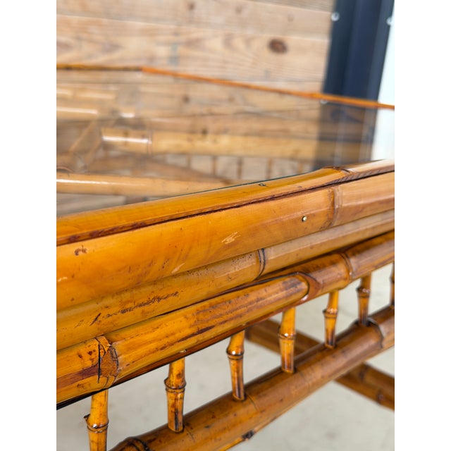 Pair of Refinished Brighton Pavilion Style Bamboo Side Tables For Sale - Image 9 of 12