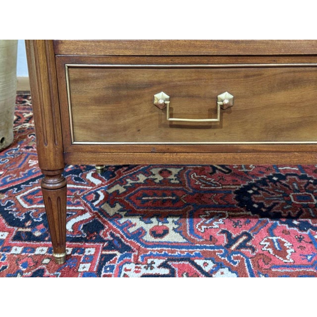 Brown Louis XVI Mahogany Chest of Drawers with Marble Top, 1950s For Sale - Image 8 of 18