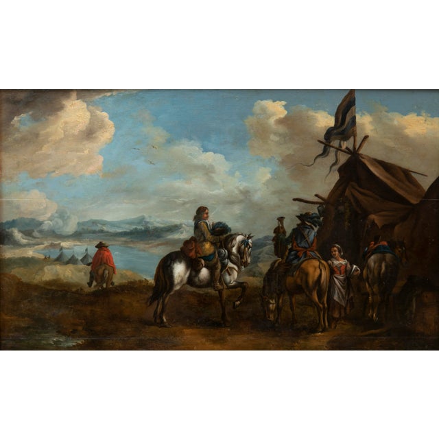 Philips Wouwerman, Dutch Landscape, 1660, Oil on Panel For Sale - Image 8 of 8