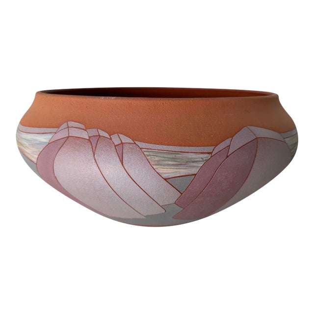 1984 Vintage Studio Pottery Ceramic Bowl, Signed For Sale