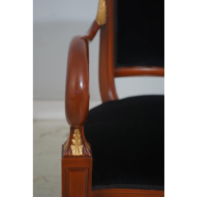 Pair of Neoclassical Napoleonic Gilt Accent Open Armchairs For Sale - Image 15 of 18