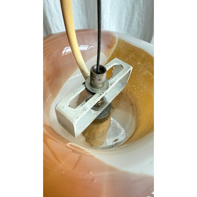 Space Age Caramel Cylinder Murano Glass Pendant, 1960s For Sale - Image 11 of 14