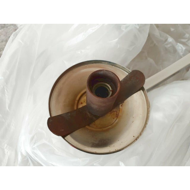 Beige Vintage Chandelier in Glass with Marble and Steel, 1960s For Sale - Image 8 of 9