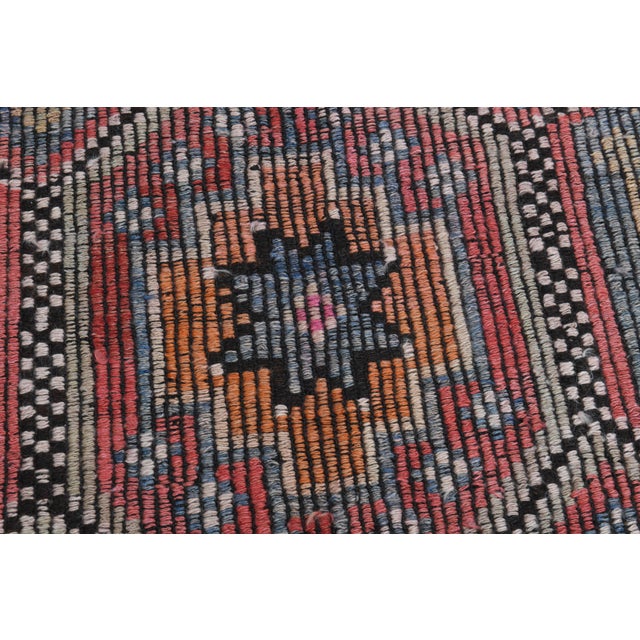 Purple Damask Motif Vintage Handmade Wool Runner Rug For Sale In San Francisco - Image 6 of 11