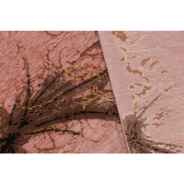 Dark Pink Rug & Kilim’s Modern Rug With Abstract Patterns “Arghavan” For Sale - Image 8 of 8
