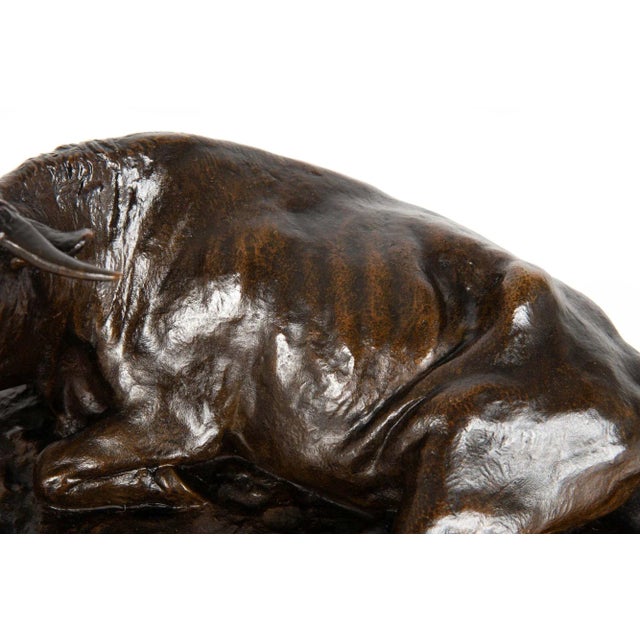 Circa 1880 French Antique Bronze Sculpture “Resting Bull” by Rosa Bonheur For Sale - Image 9 of 12