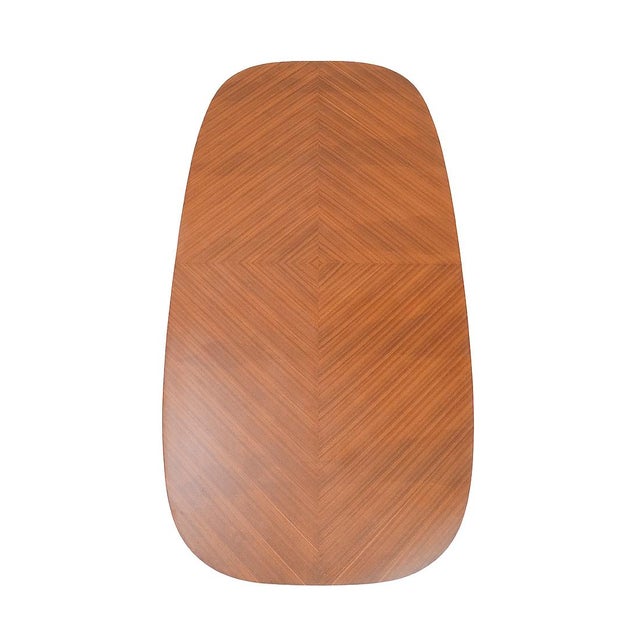 Wood Table with Herringbone Veneer Top, 1950s For Sale - Image 7 of 13